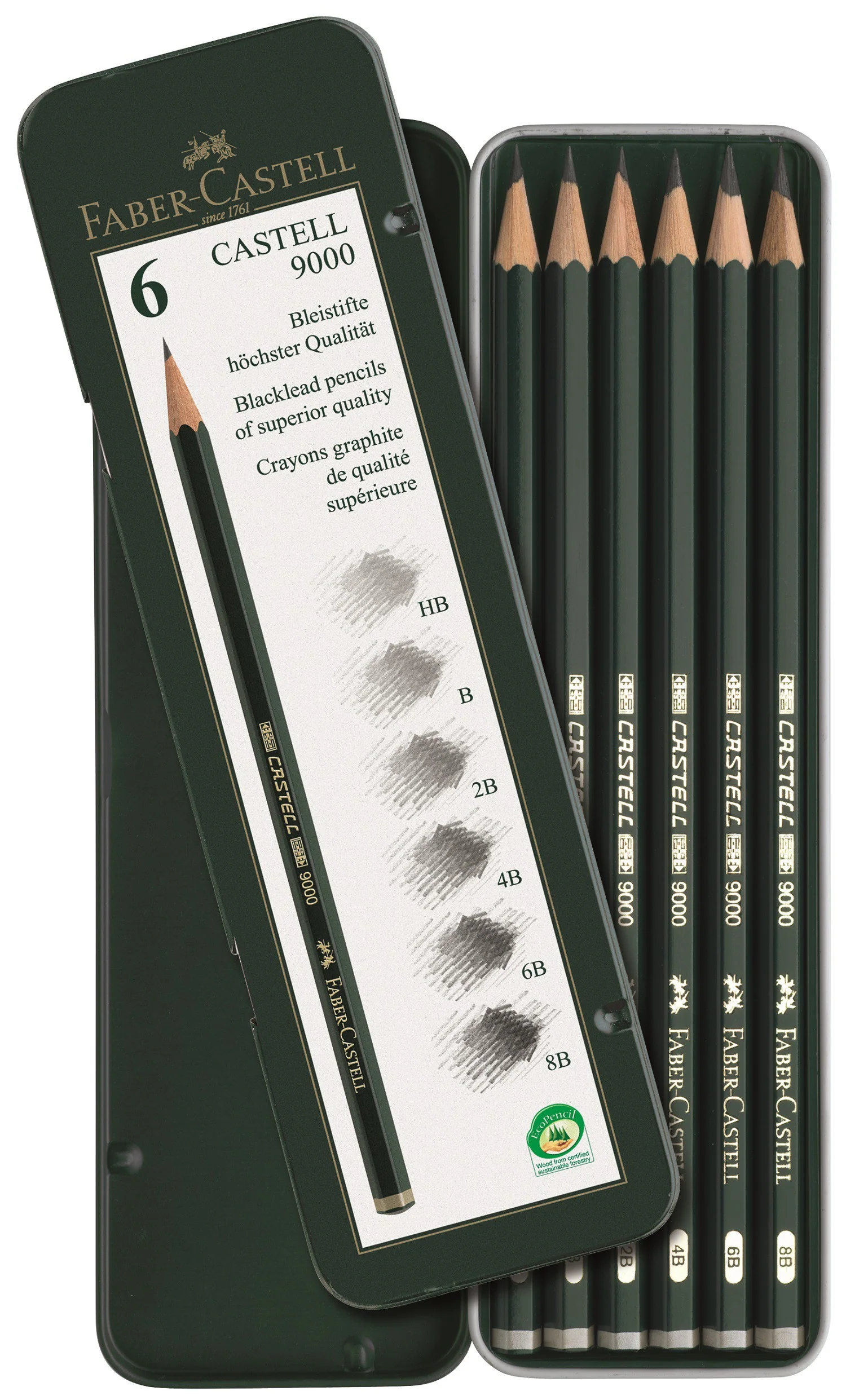 Set crayon graphite Castell 9000 x6 - Image 2