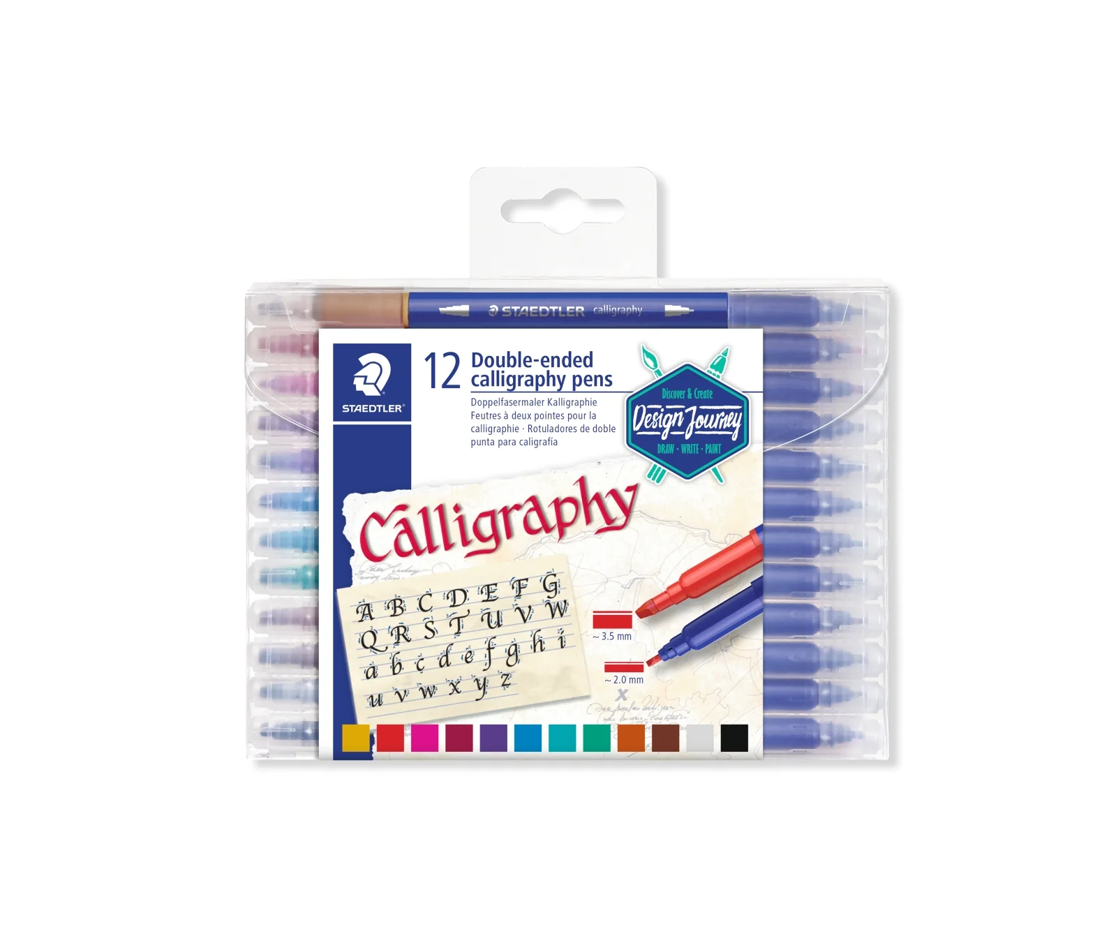 Set de 12 feutres Calligraphie Design Journey
