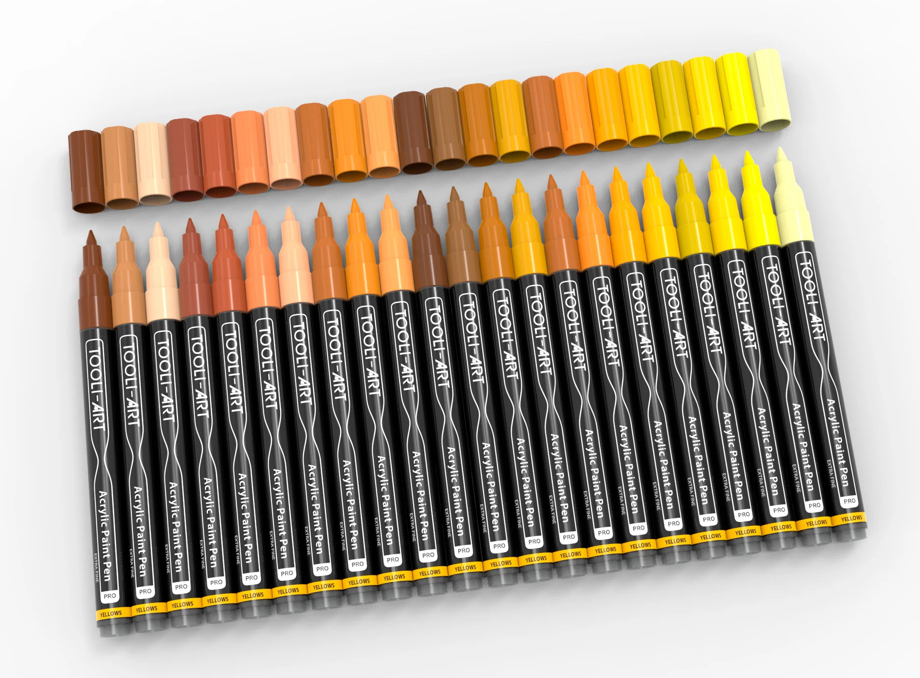 Set de 22 marqueurs acrylique Tooli-Art 0,7 mm - Jaune - Image 2