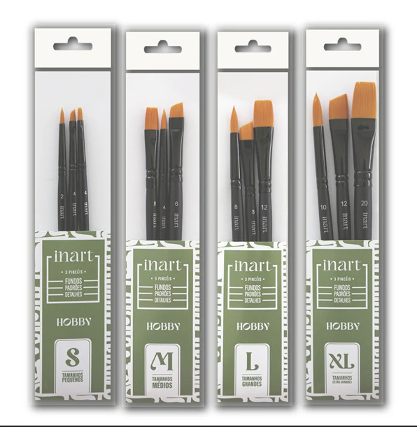 Set de 3 pinceaux Loisirs - 4 tailles - Inart