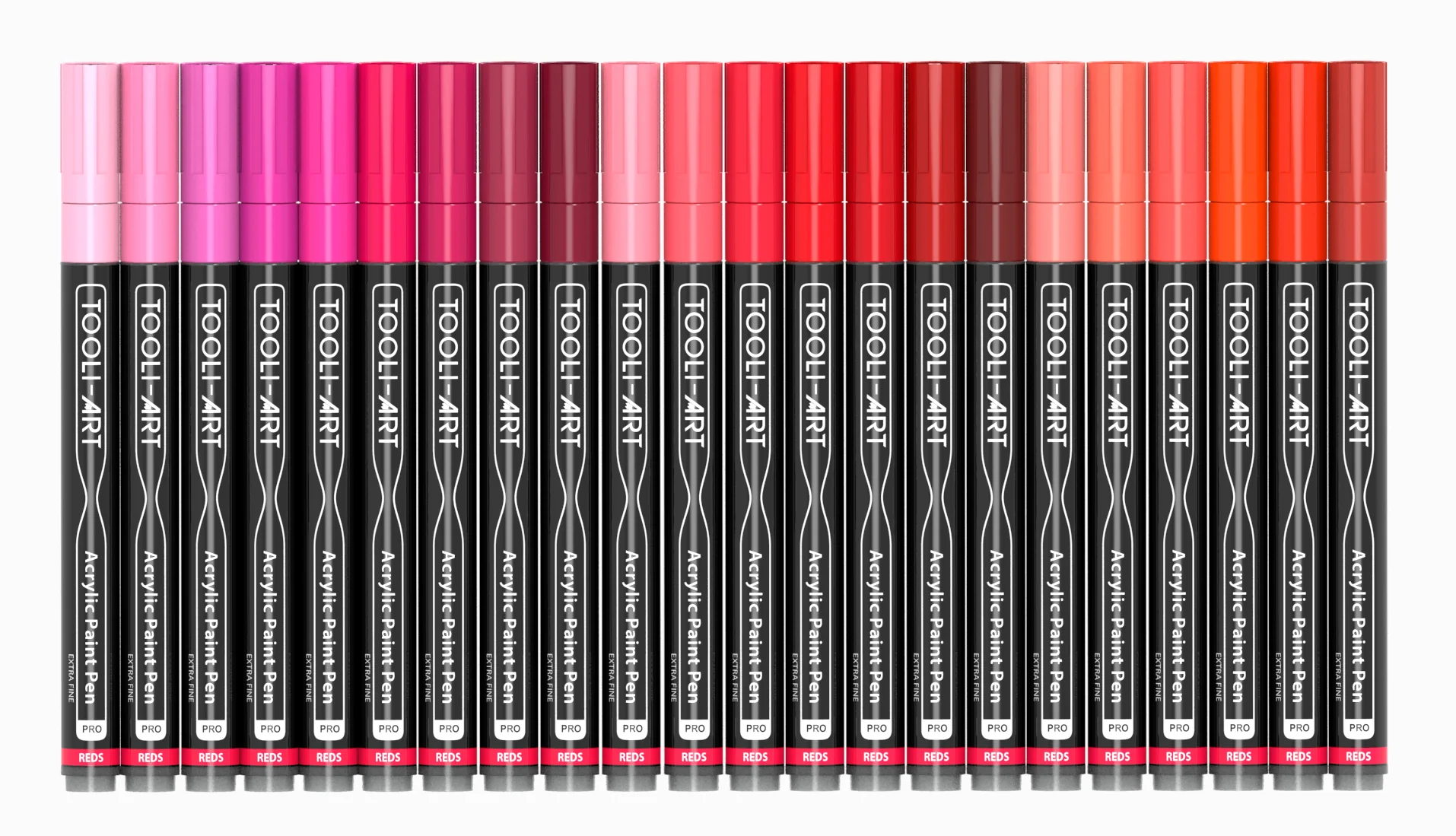 Set de 22 marqueurs acrylique Tooli-Art 0,7 mm - Rouge - Image 2
