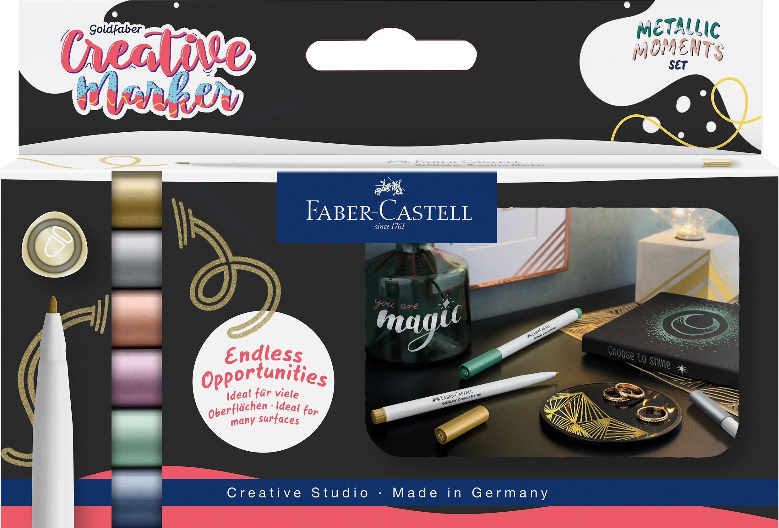 Set de 6 Creative Marker couleurs métalliques