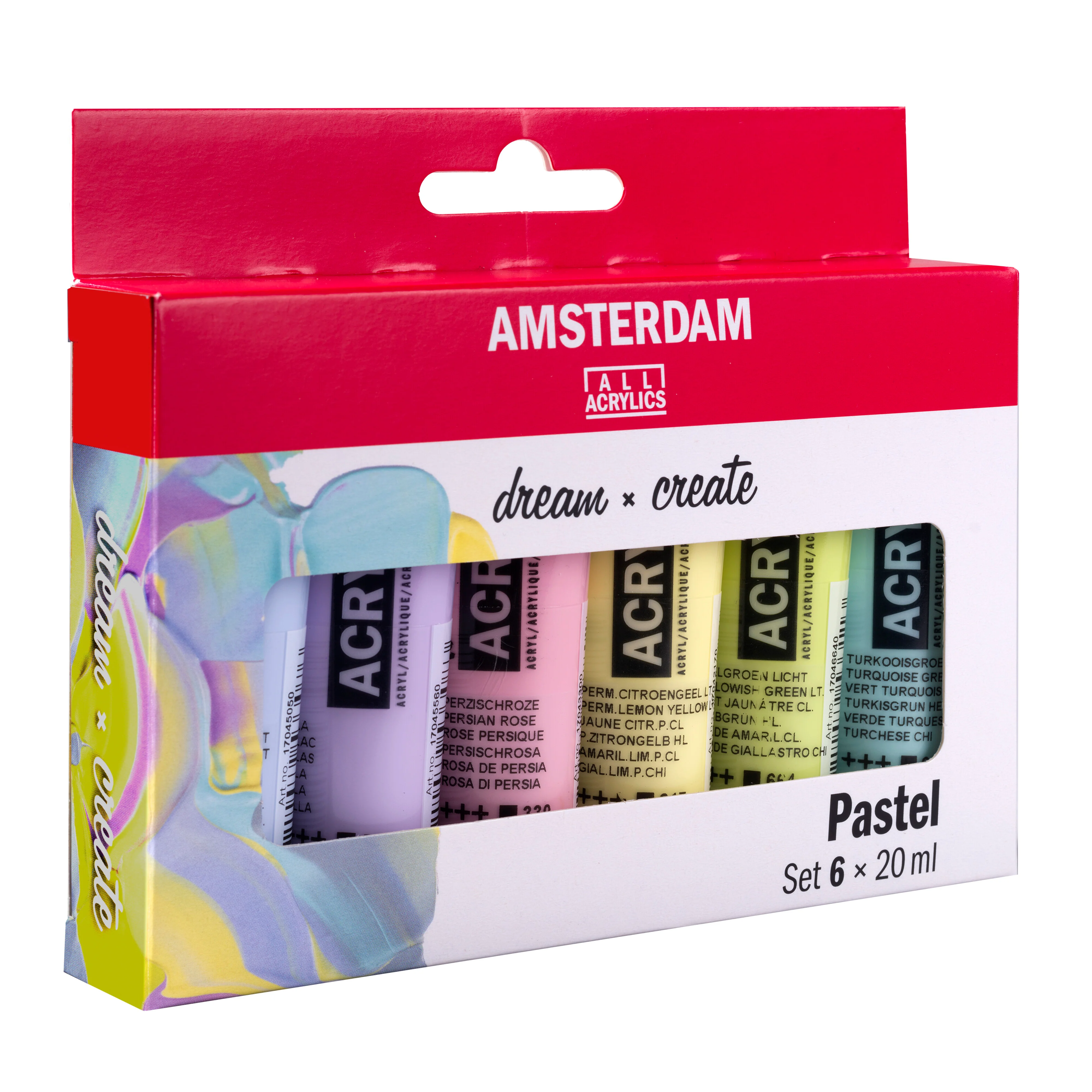 Set de 6 tubes de 20 ml - Acrylique Amsterdam - Couleurs pastel - Image 2