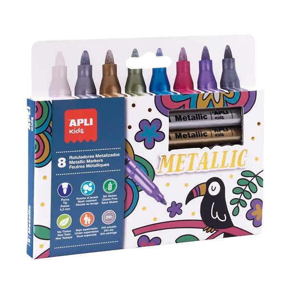 Set de 8 feutres métalliques
