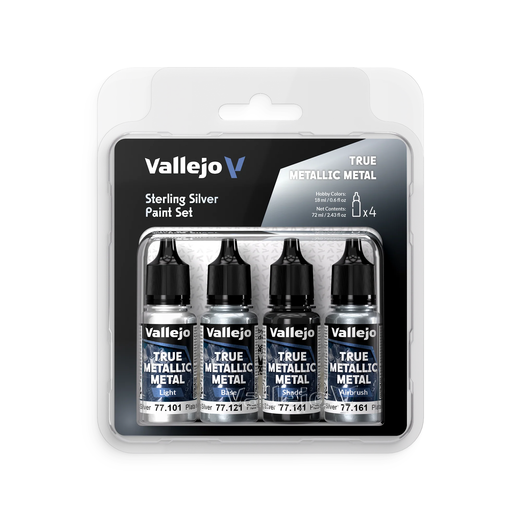 Set de peinture acrylique Argent sterling TMM 4x18ml