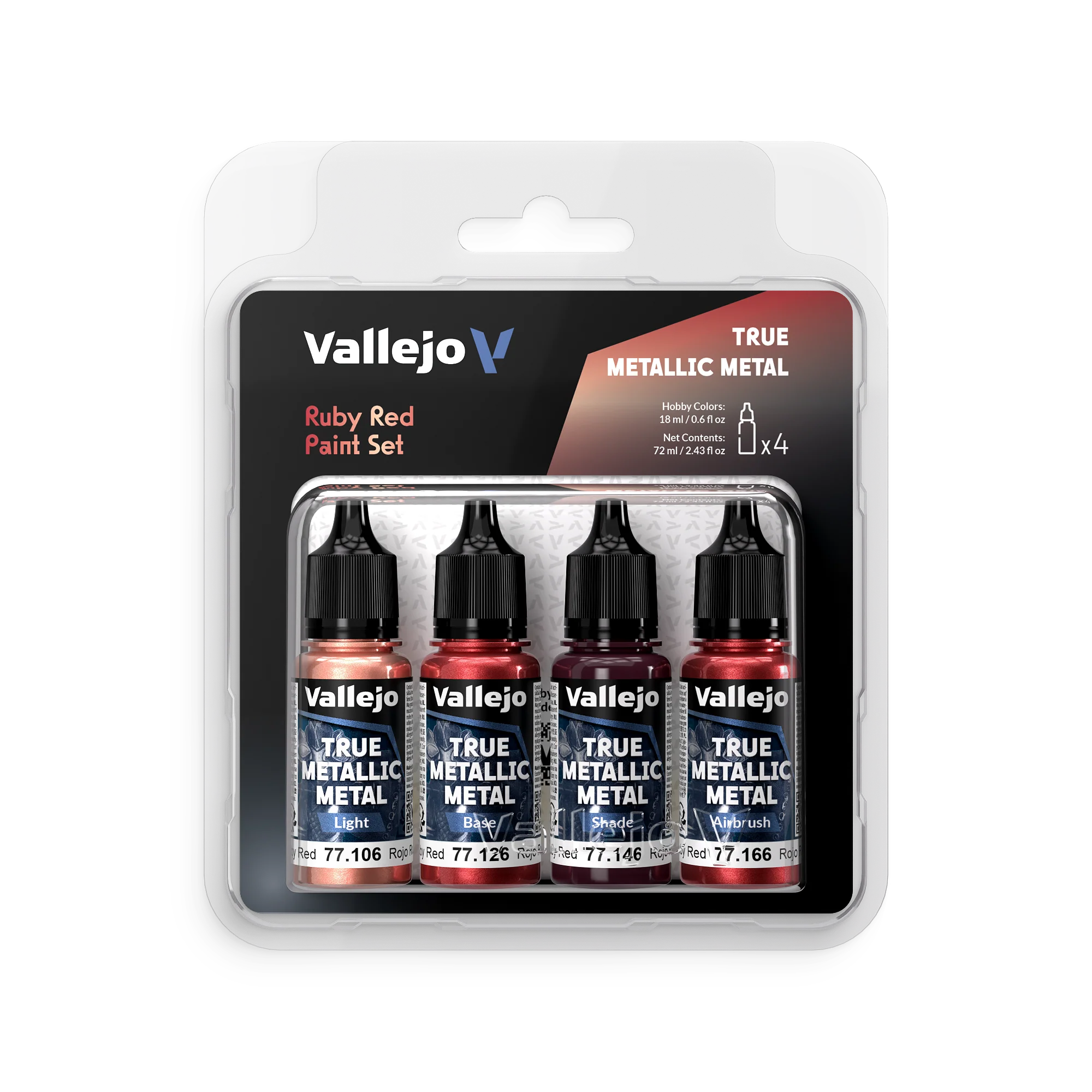 Set de peinture acrylique Rouge Rubis TMM 4x18ml