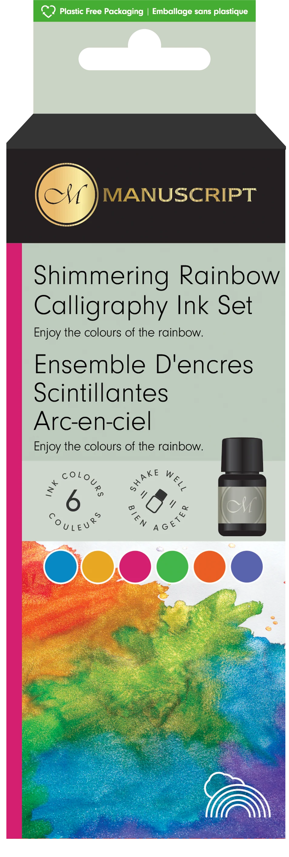 Set encres scintillantes 6 x 7 ml - Arc-en-ciel