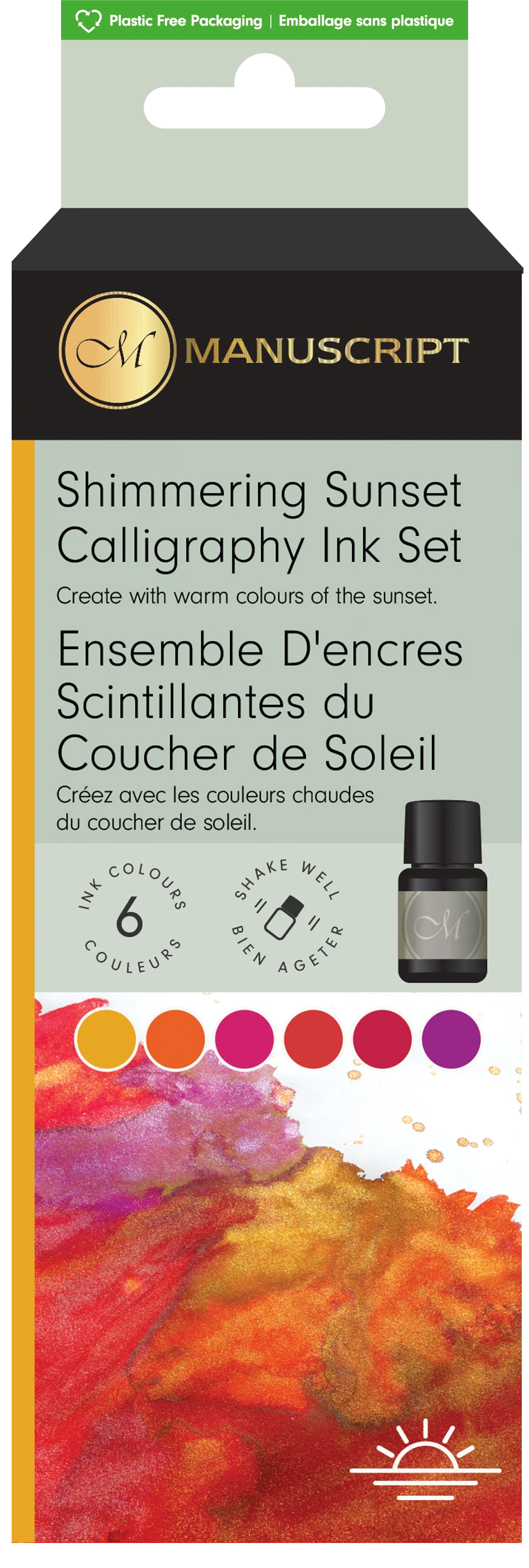 Set encres scintillantes 6 x 7 ml - Couché de soleil