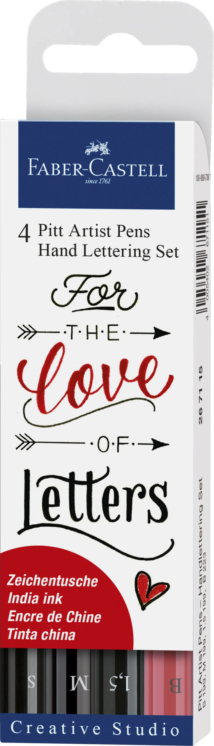 Pochette de 6 Feutres Pitt Handlettering Rouge