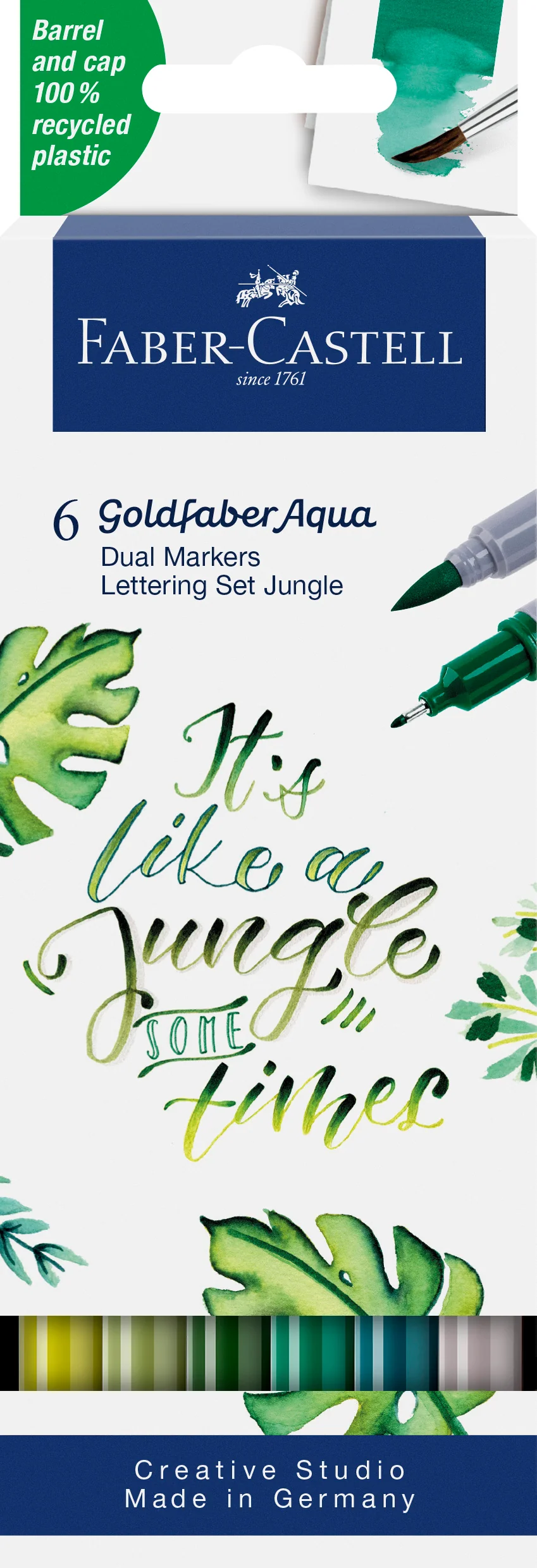 Set de 6 marqueurs Goldfaber Aqua teintes Jungle