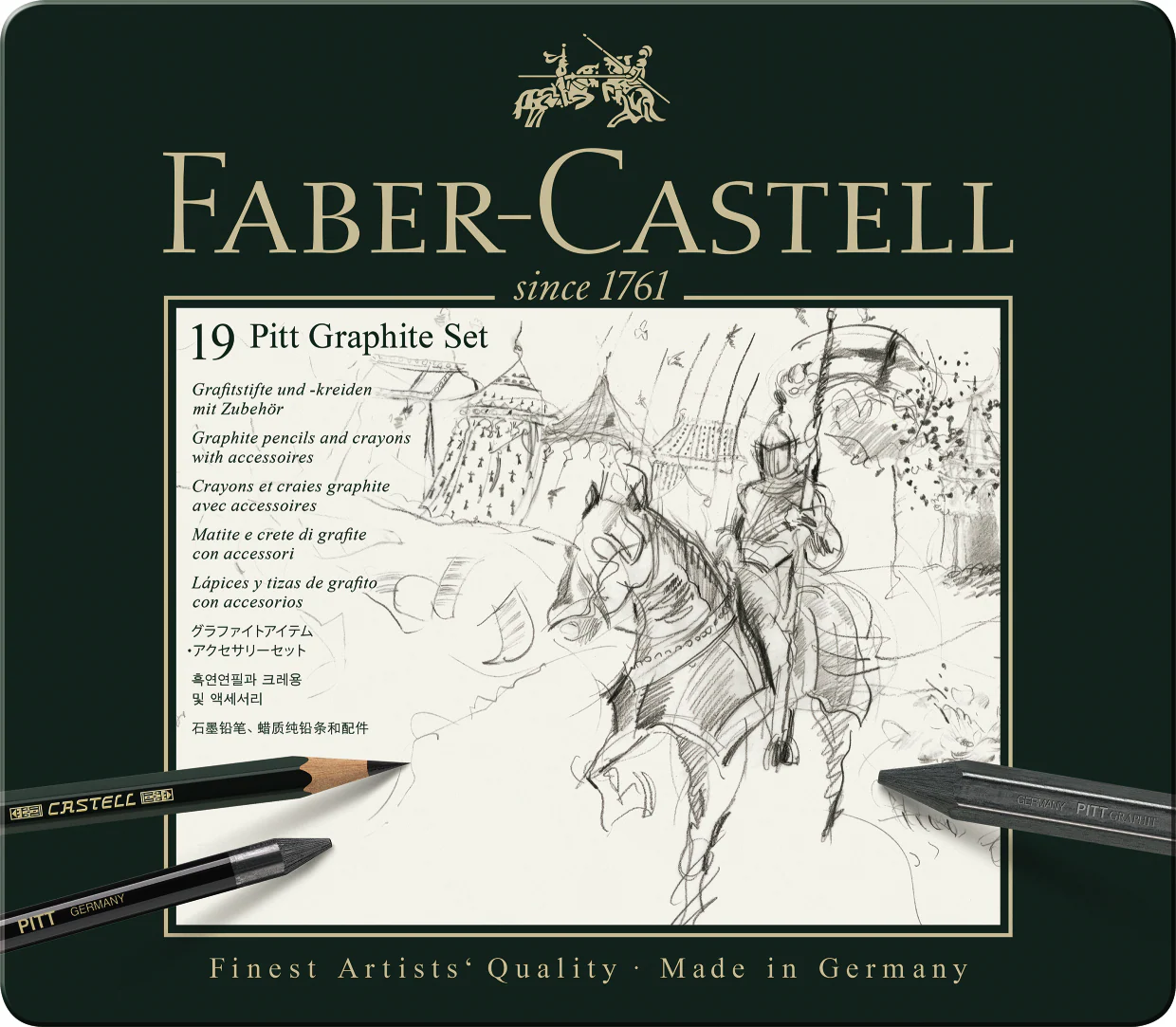 Set moyen 19 crayons fusains PITT Graphite - Image 2