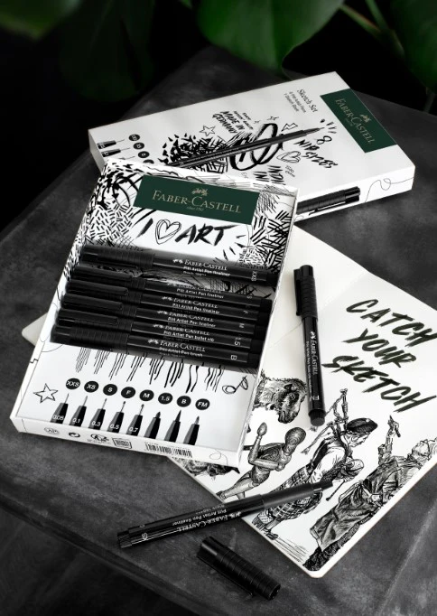 Set Sketch 8 feutres Pitt Artist Pens assortis + carnet de croquis - Image 3