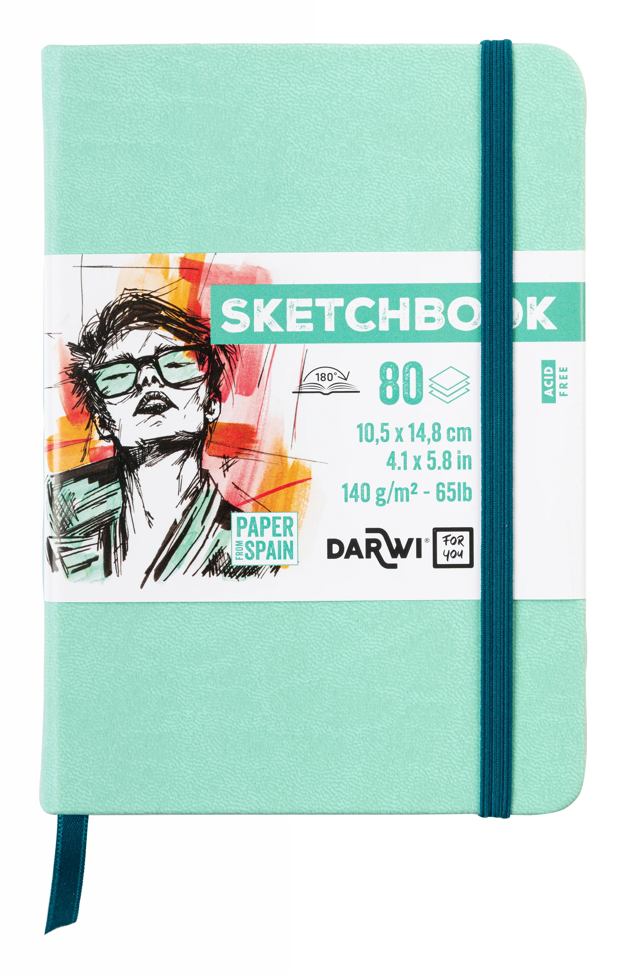 Sketchbook A6 80 feuilles papier blanc, 140 g/m², 9 couleurs de couverture - - Image 9