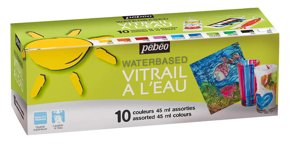 Vitrail à l'eau - Assortiment 10 x 45 ml